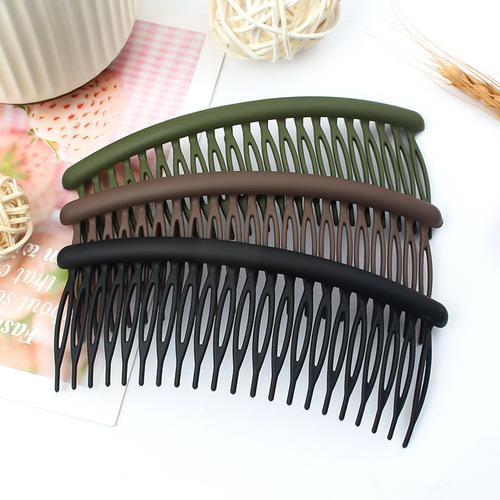 Simple solid color round 21 tooth insert comb large adult bangs hair comb hair clip fashion women's bangs comb wholesale