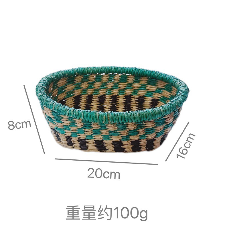 Cestas de bocadillos trenzadas de algas marinas vietnamitas ins canasta de picnic elementos africanos canasta decorativa canasta de cosméticos canasta de escritorio