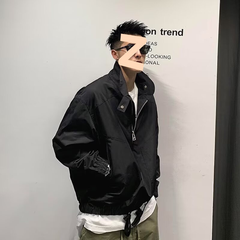 Men's Half Zip Workwear, Men's Stand Up Collar Jacket, Top_voghion.com