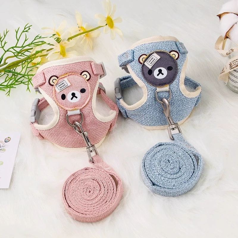 Собачий буксирный поводок Тедди Би Медведь Маленькая собака нагрудный ремень Кот котенок кролик веревка для животных Прямой