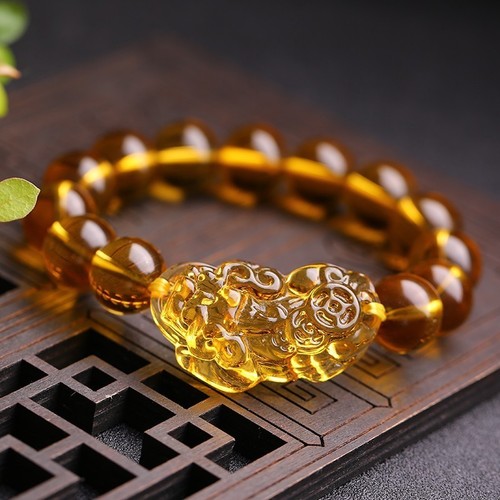 Buddhist bracelet god luck wealth mythical wild animal pixiu bracelets for men and women lovers skin Hugh the hand gift glass bead hand chain pin gift