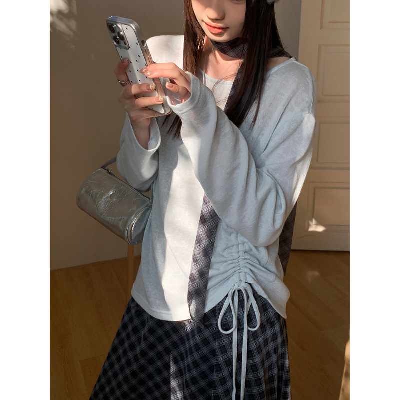 Atmospheric Korean-Style Knitted Sweater and Camisole Dress Two-Piece Set for Women, New Spring Pullover Slimming Outfit with Long Skirt