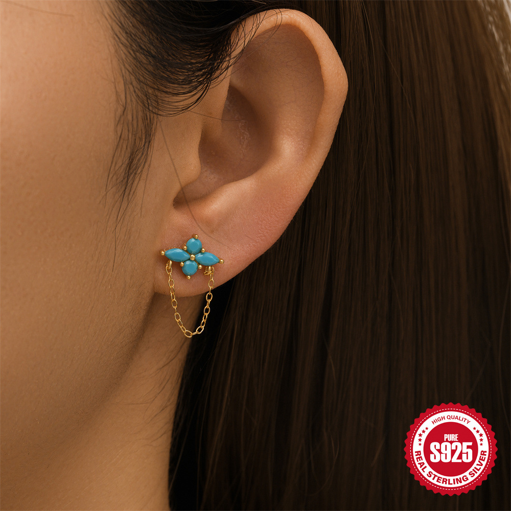 1g Weight 925 Sterling Silver Ear Needle Material 18K Gold Plated Plating Material Drop Earrings, Ear Studs Classification 1 Piece Quantity Holiday, Party Occasion 925 Sterling Silver Material Geometric Pattern All Seasons Season Unisex Gender Simple Style, Classic Style Style 1 Piece 18K Gold Plated 925 Sterling Silver 925 Sterling Silver Earrings Geometric Drop Earrings Ear Studs 4