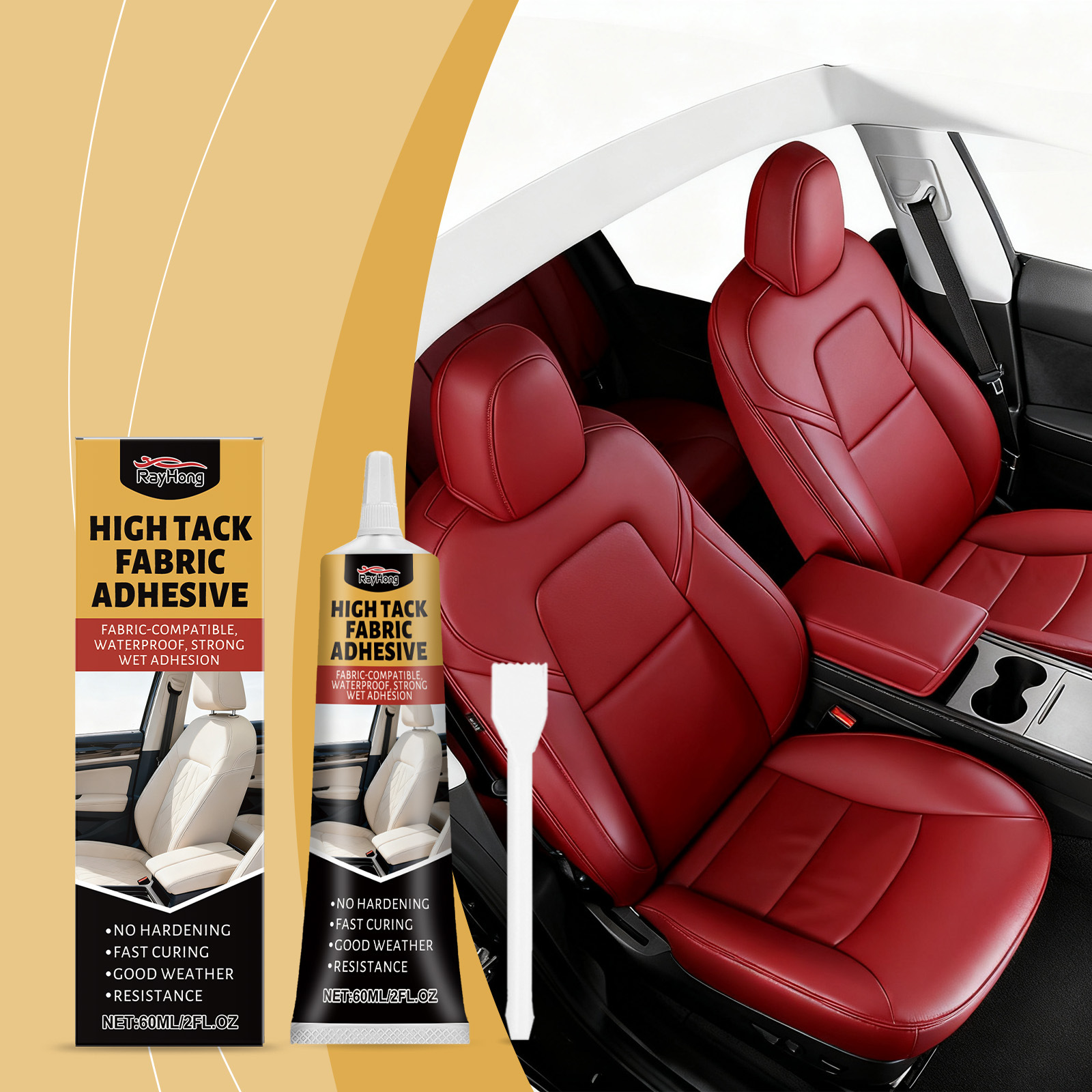 RAYHONG adhesivo de reparación de tejido adhesivo de cuero adhesivo de tejido impermeable duradero adhesivo sin costuras
