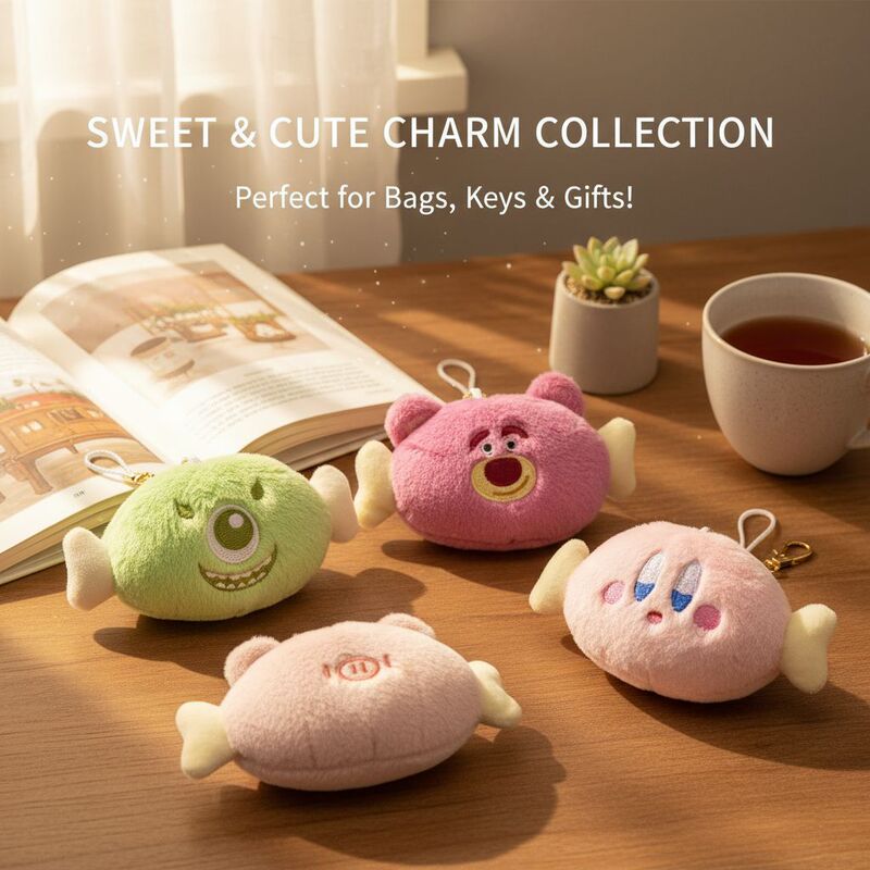 Cute kabi pig bone strawberry bear three eyes kabi bone key chain pendant plush doll machine
