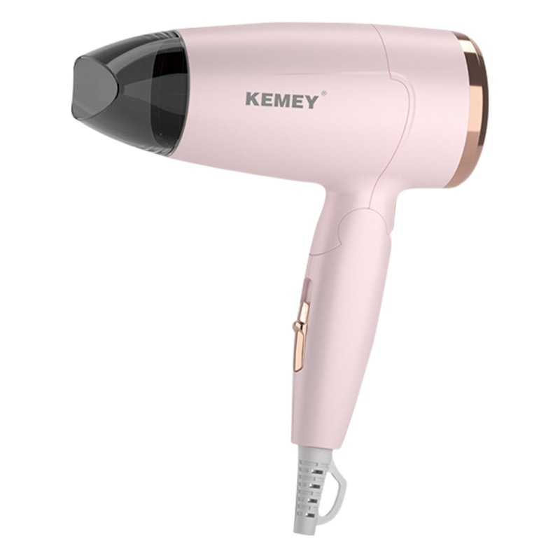Secador de pelo Kemei portátil plegable de baja potencia para uso doméstico con iones negativos. image 1
