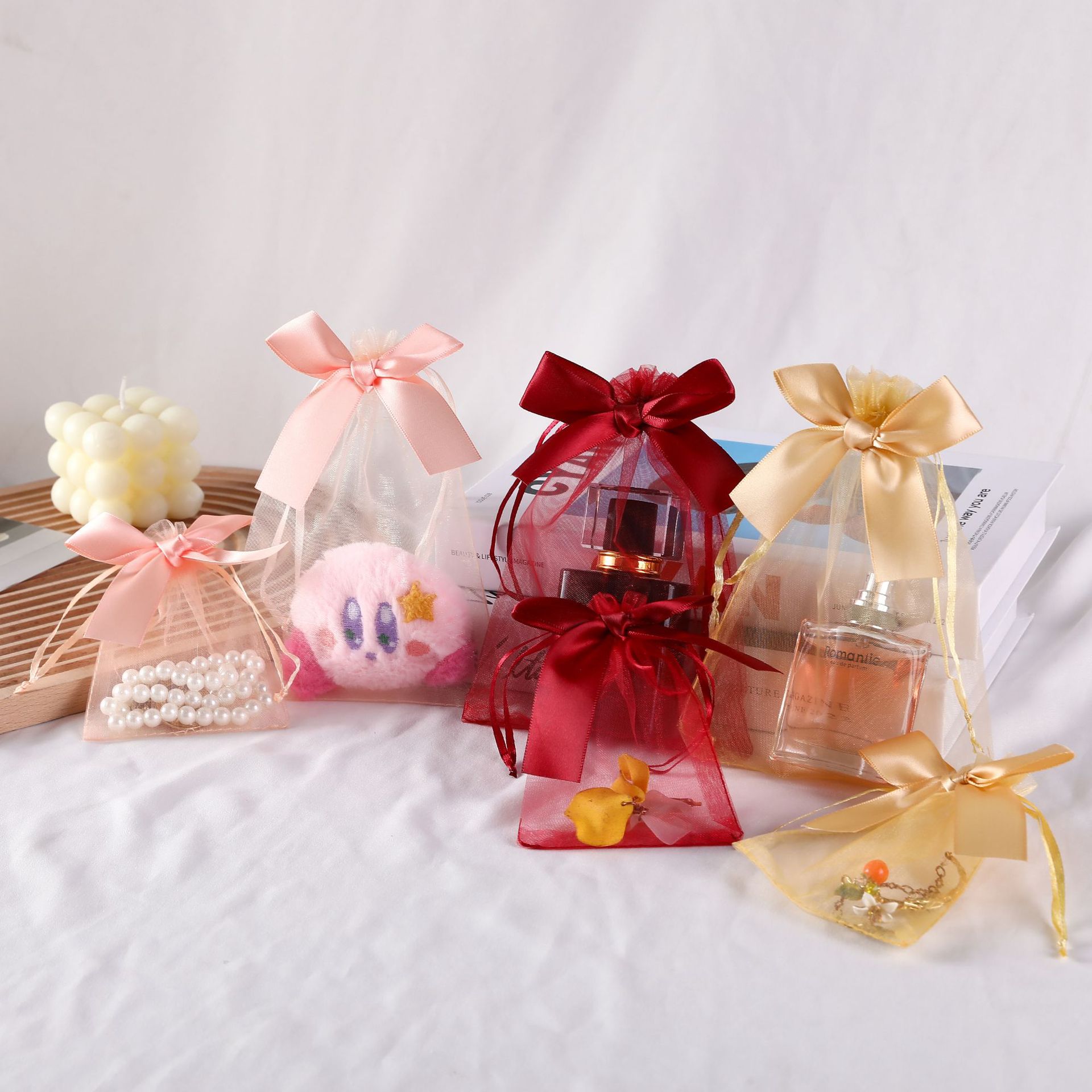 4g Weight Jewelry Packaging Bags Classification 1 Piece Quantity Daily Occasion Gauze Material Solid Color Pattern Classic Style Style 1 Piece Gauze Classic Style Daily Solid Color Jewelry Packaging Bags 无