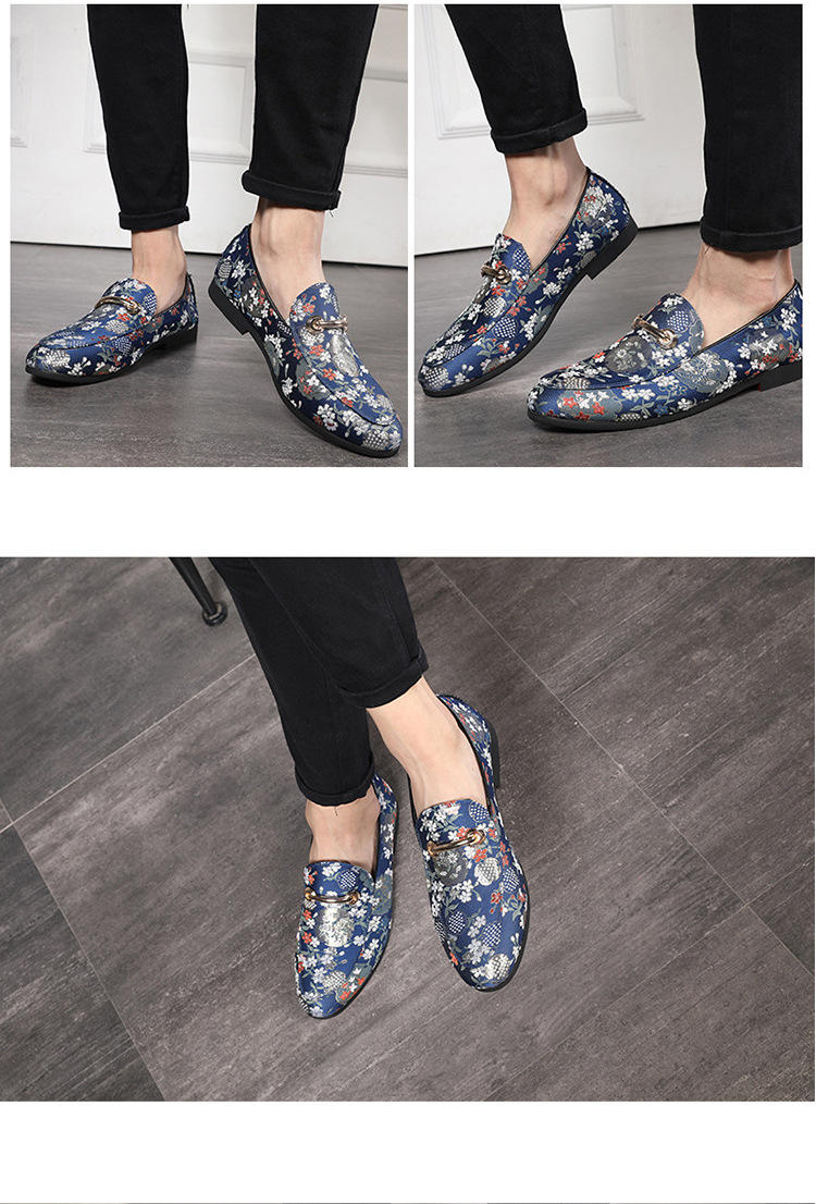 Novi modni čevlji Klasični vezeni moški čevlji s koničastim vzorcem, enojni čevlji z lenim fižonom_voghion.com