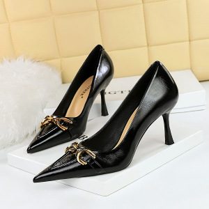 886-2 Vintage European and American style high heels for women's shoes, thin heels, high heels, shallow pointed met