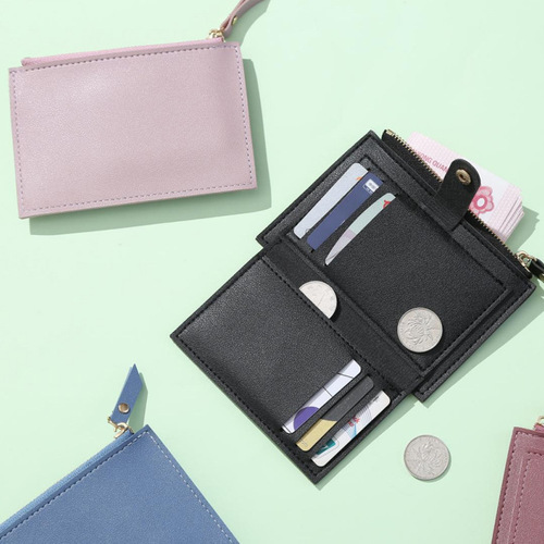 Women's ultra-thin card holder Korean style coin purse zipper card bag candy color bus student bank card holder dollar bag