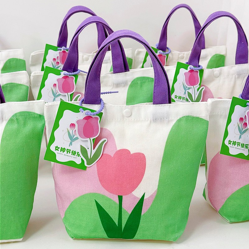 三八婦女節禮物送員工實用高級感禮品帆布包38女神節送老師伴手禮