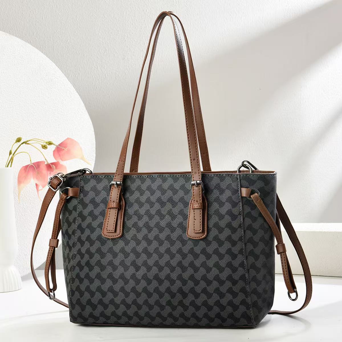 Bolso de gran capacidad de comercio exterior, bolso de hombro, bolso de mujer de cercanías a cuadros, bolso de hombro de ocio, bolso de moda, ocio