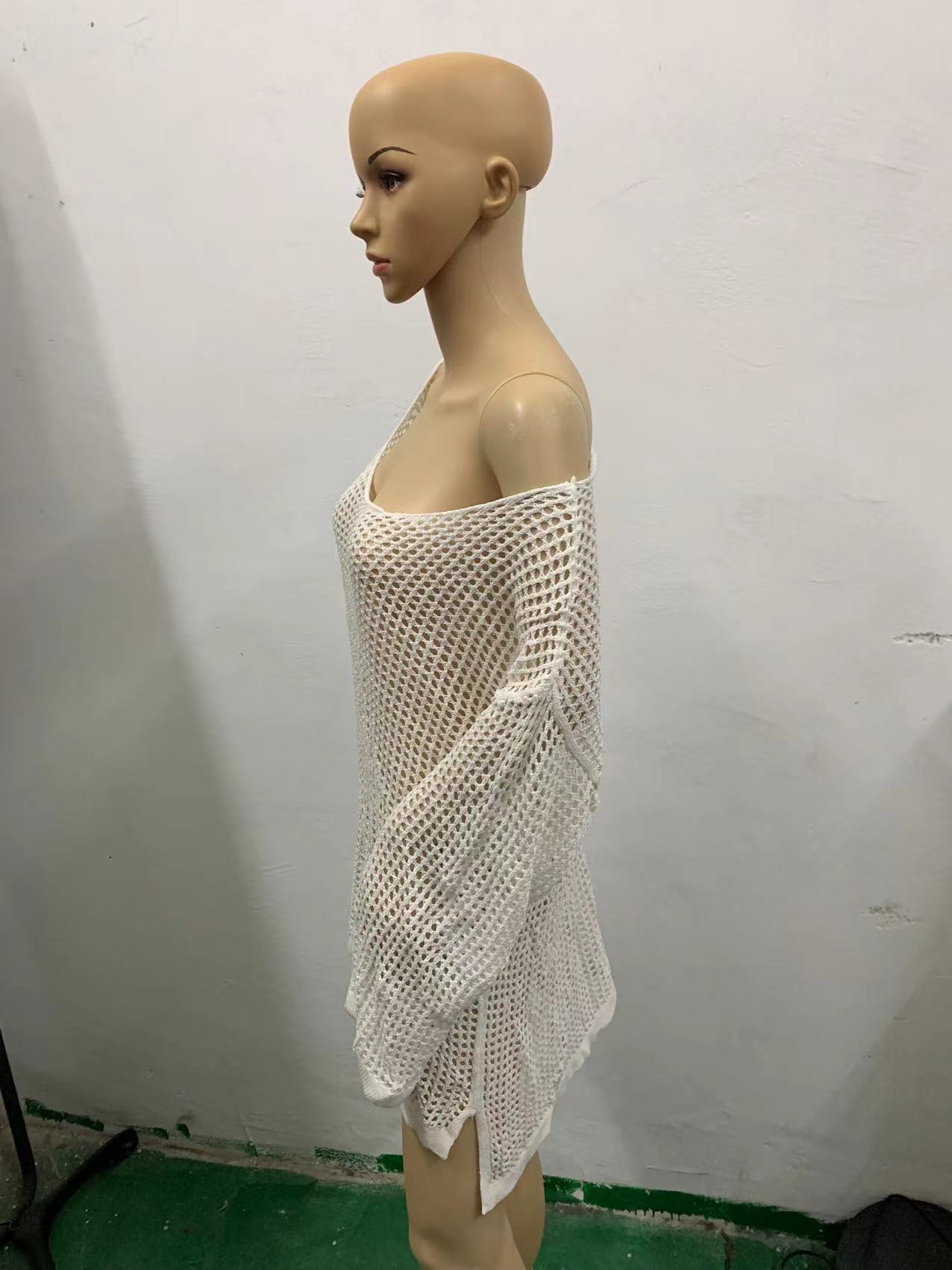 Long Top Length Women's Solid Color Casual Sexy Cover Ups