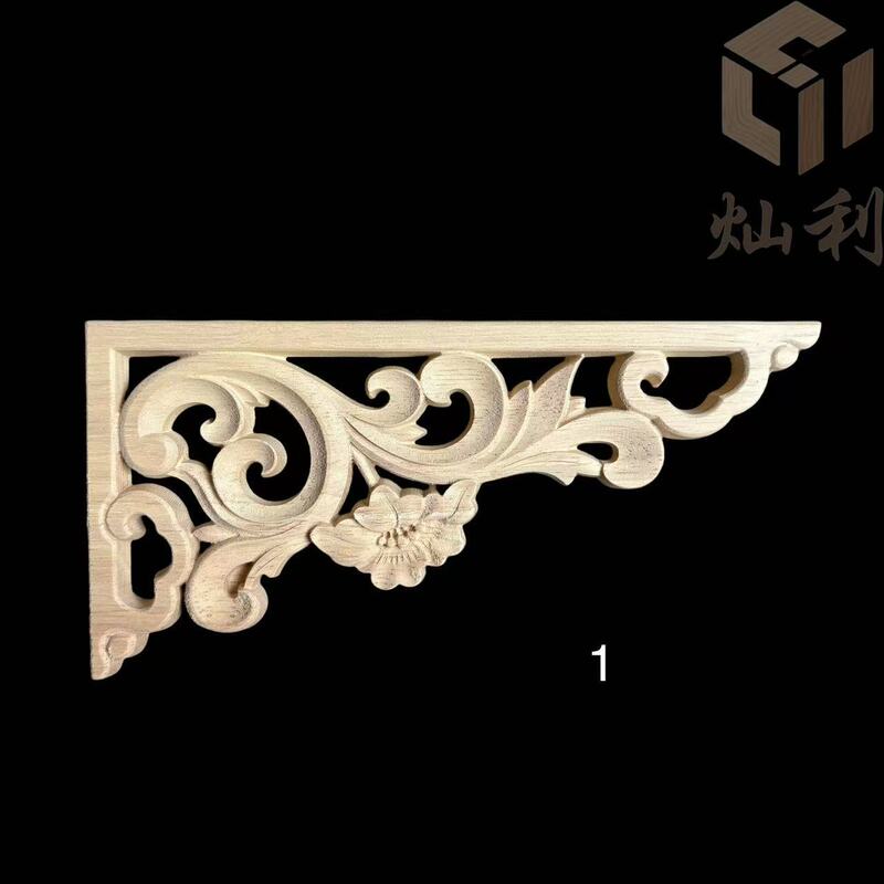 東陽木彫り中国風ヨーロッパ風角花実木彫刻家具戸棚部品背景装飾梁引き|undefined