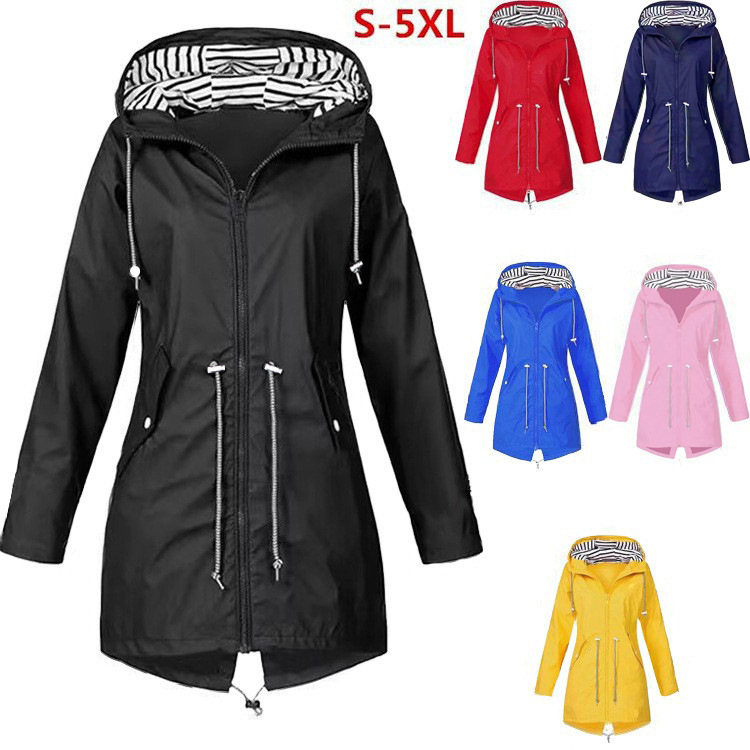 2020 cross-border foreign trade wish autumn and winter zipper women's assault clothing outdoor hooded mountaineering clothing coat in stock