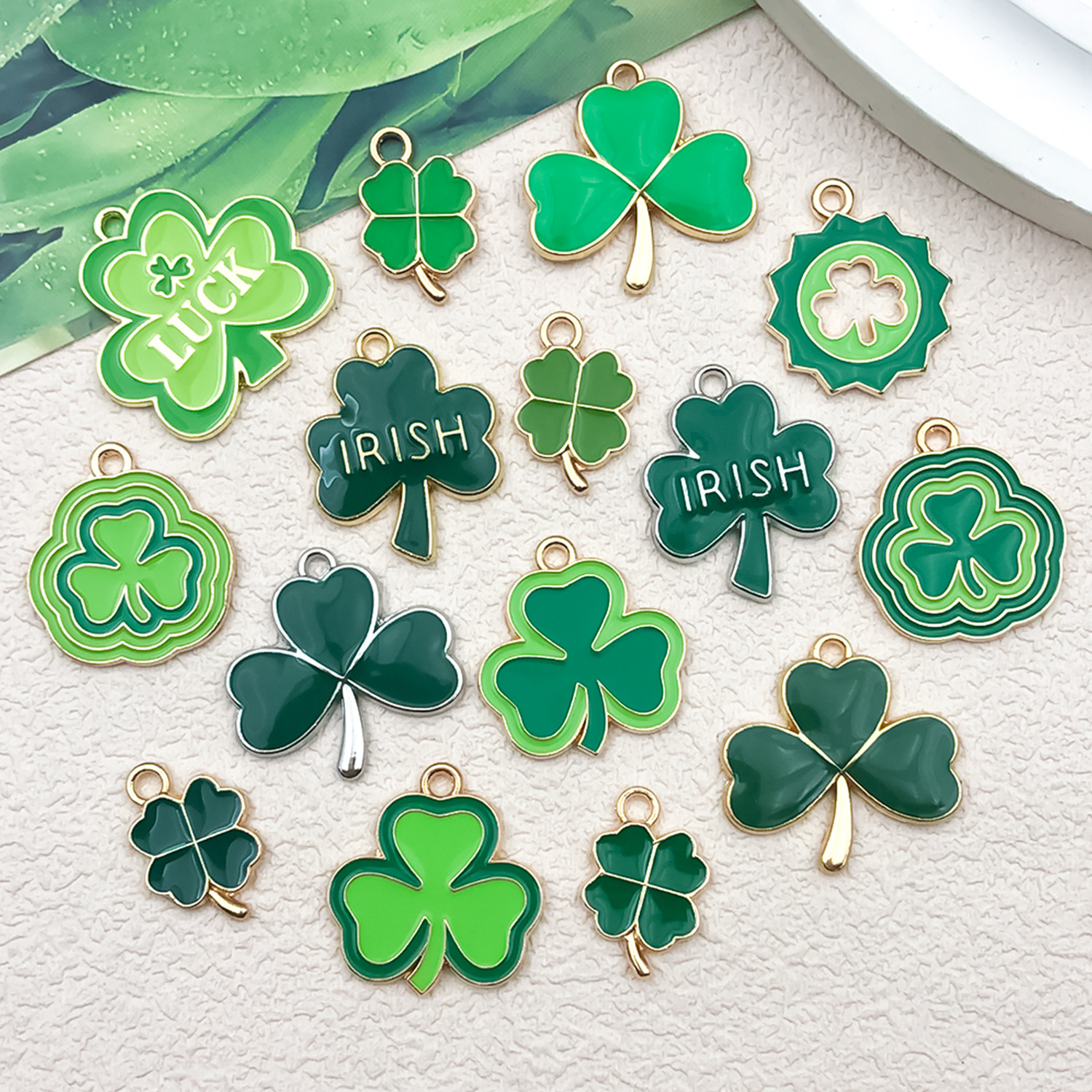 Irish clover DIY jewelry accessories, clover hats, Beer festival necklaces, pendants, keychains, small pendants pic 7