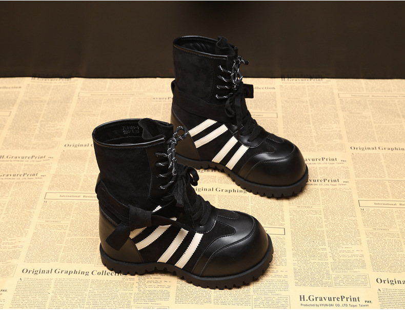 Boot nữ đế dày nâng chiều cao phong cách retro Anh Quốc — màu nâu chi tiết 5