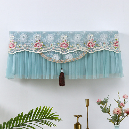 New hanging hood hanging air conditioning cover air conditioning cover dust cover does not take off when turned on embroidered Chinese style simple and modern