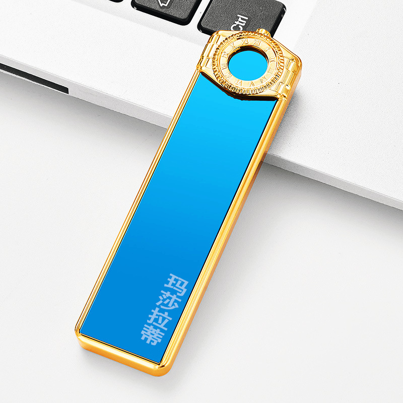 玛莎拉蒂高颜值点烟器迷你打火机充电超薄防风电子点烟器现货批发