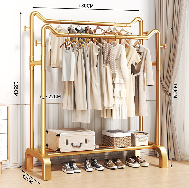 percha de secado de ropa de piso para dormitorio doméstico colgando estante de ropa simple dormitorio interior móvil estante de sombrero de ropa fresca