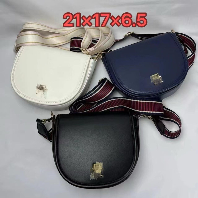 2025Tommy Export New Women's Bag Fashionable Large Capacity Single Shoulder Crossbody Clamshell Saddle Bag