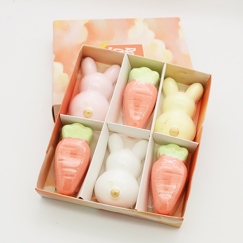 Cross border Specifically for lovely rabbit Carrot essential oil Balls Set box children Home bathtub Bath Bubble bath ball