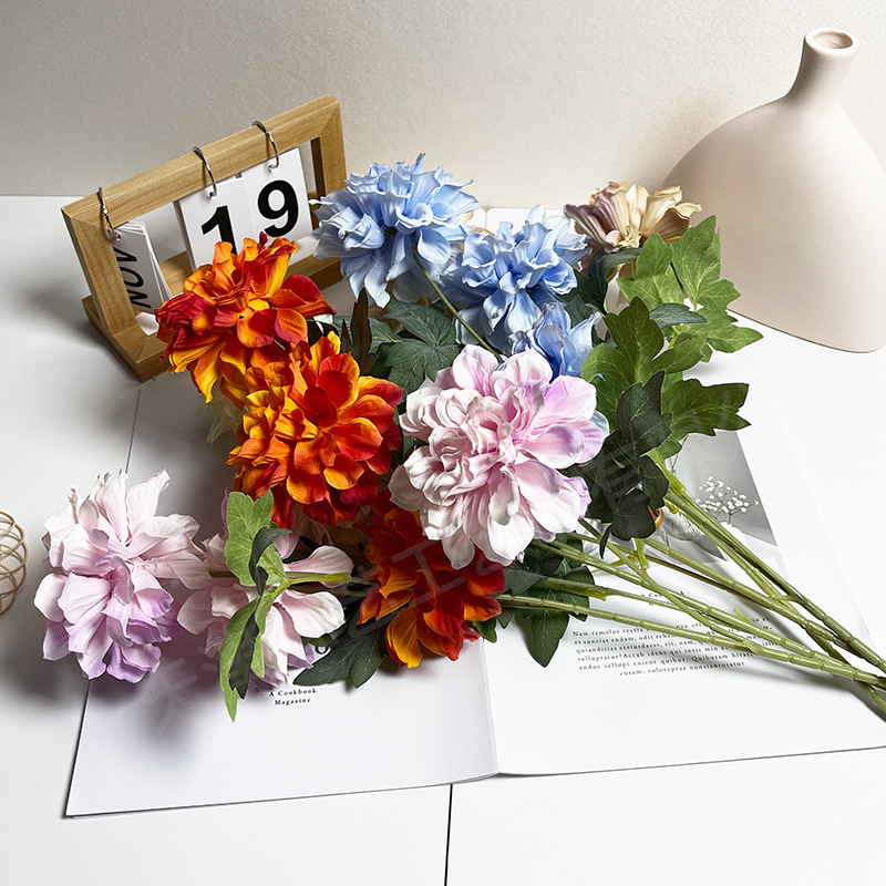 Wedding Real Flower Single 3 Hibiscus Flower False Flower Peony Home Decoration Ornaments