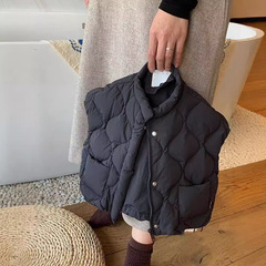 韓国子供服、男の子と女の子用ジャケット、秋冬子供用キルティング暖かいベスト、秋冬のトレンディな綿服、多用途