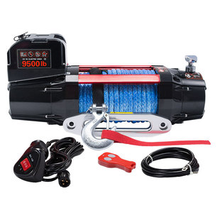 Ningbo Puli Winch 9500 Pounds Synthetic Rope Four-Wheel Drive Truck Off-Road Vehicle Electric Winch Outdoor Self-Rescue