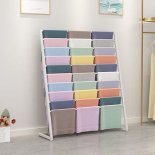 Floor-Standing Scarf Display Rack Silk Scarf Rack Trousers Fabric Multi-Layer Hanging Rack Wrapping Paper Storage Display Rack Wall-Mounted Iron