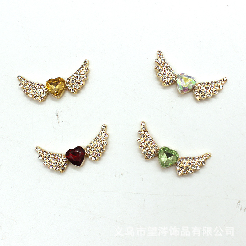 韩版简约合金水钻天使爱心翅膀气质创意服饰发饰蝴蝶结配件