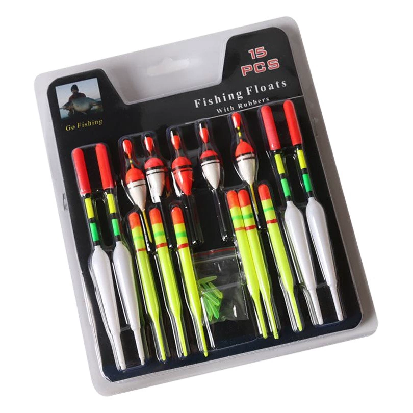 Внешняя торговля 15-компонентный поплавок для рыбы подходит для бумажных карт упаковка подлинных товаров вертикальный поплавок для рыбы популярен в Европе и Америке