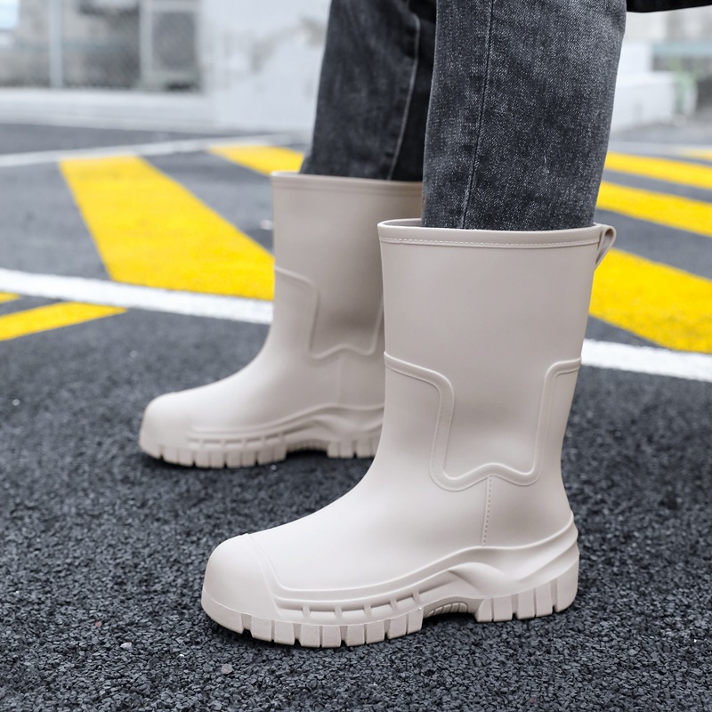 时尚中筒男女雨鞋防滑成人耐磨外穿雨靴加绒防水钓鱼胶鞋买菜水鞋
