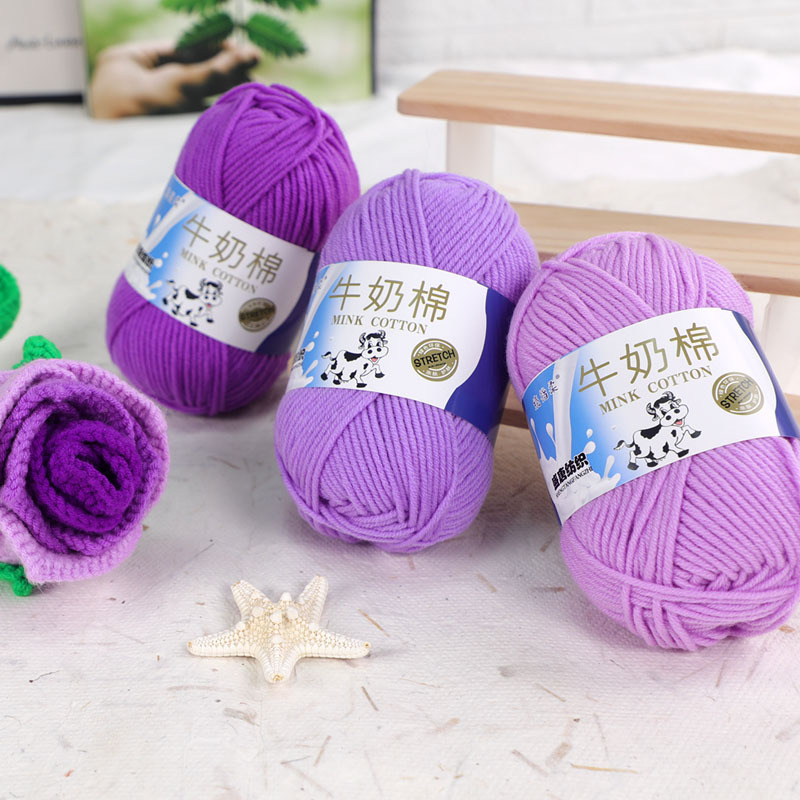 5 Strands of Milk Cotton Yarn for Self-Knitting Scarves, Medium-Thick Yarn Balls for Blankets, Crochet DIY Yarn, Handmade Knitting Material Kit, Yarn Balls