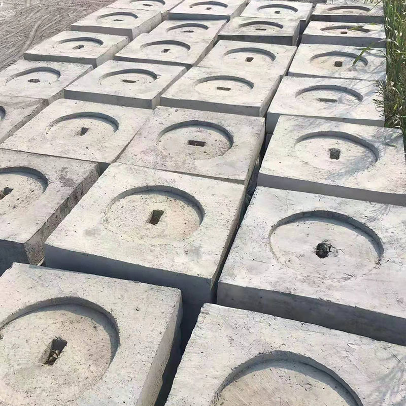 加厚地锚水泥底盘 方形水泥电杆辅助砌块钢筋混凝土水泥制品底盘