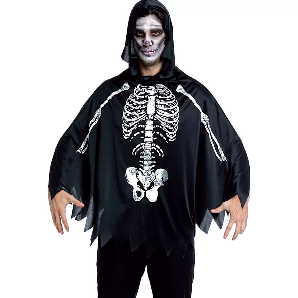 万圣节披肩骨架节日服舞台表演派对服装蜘蛛披风吸血鬼角色扮演