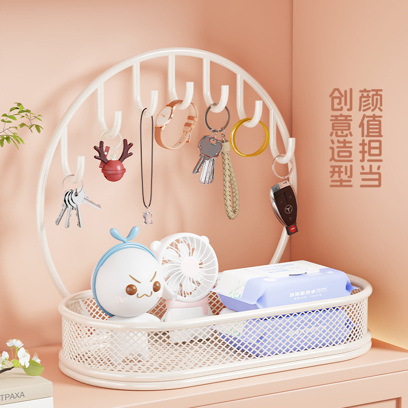 钥匙架收纳架入户玄关挂架展示架子家用桌面整理神器饰品架置物架|undefined