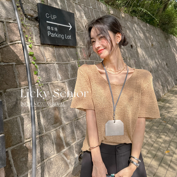 Mu Jun Clothing Factory/Summer Knitted T-Shirt for Women, Loose Mesh Hollow Breathable Short Sleeve Casual T-Shirt Top