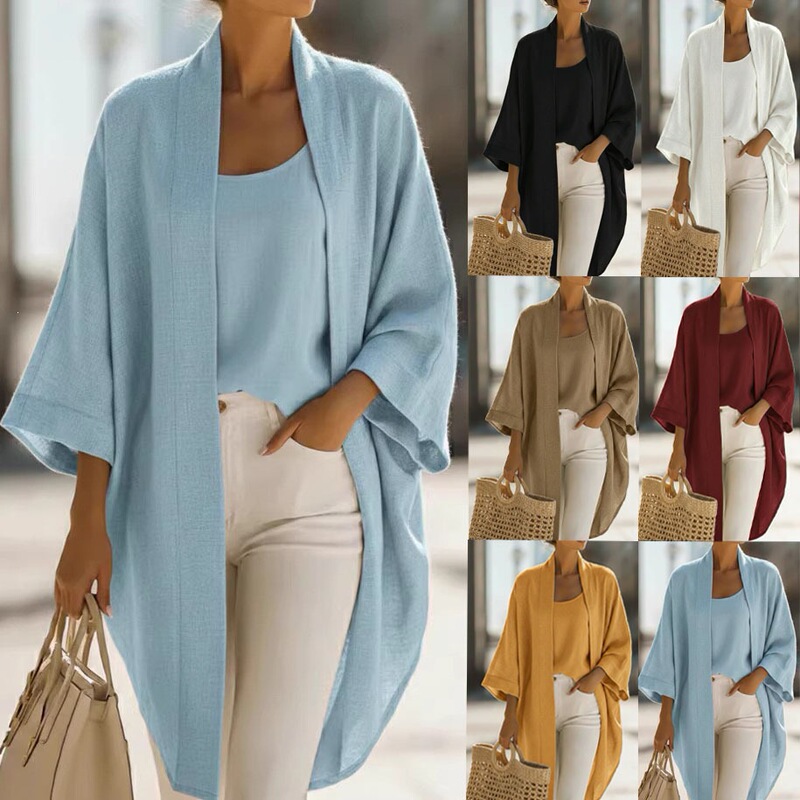 European and American Cross-Border Amazon New Women's Clothing Loose, Comfortable, Fashionable Solid Color Vest Shirt Jacket Two-Piece Set