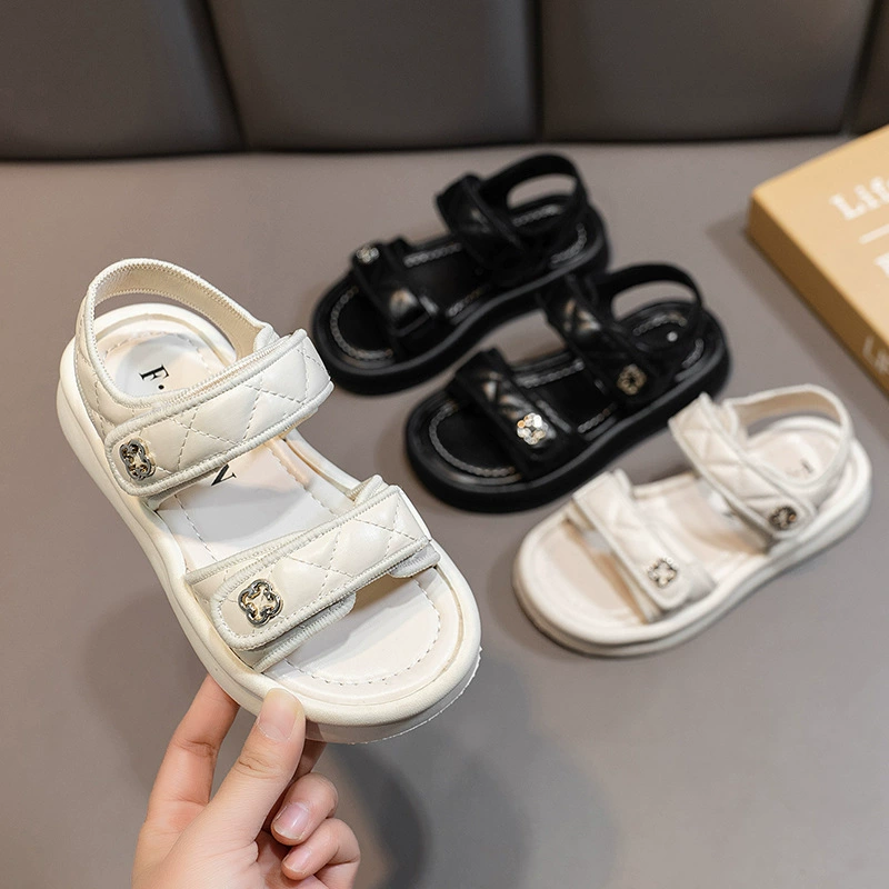 Девушки Xiao Xiangfeng мягкая подошва спортивные сандалии с открытыми пальцами 2024 летом новая мода нескользящая пляжная обувь принцессы обувь прилив