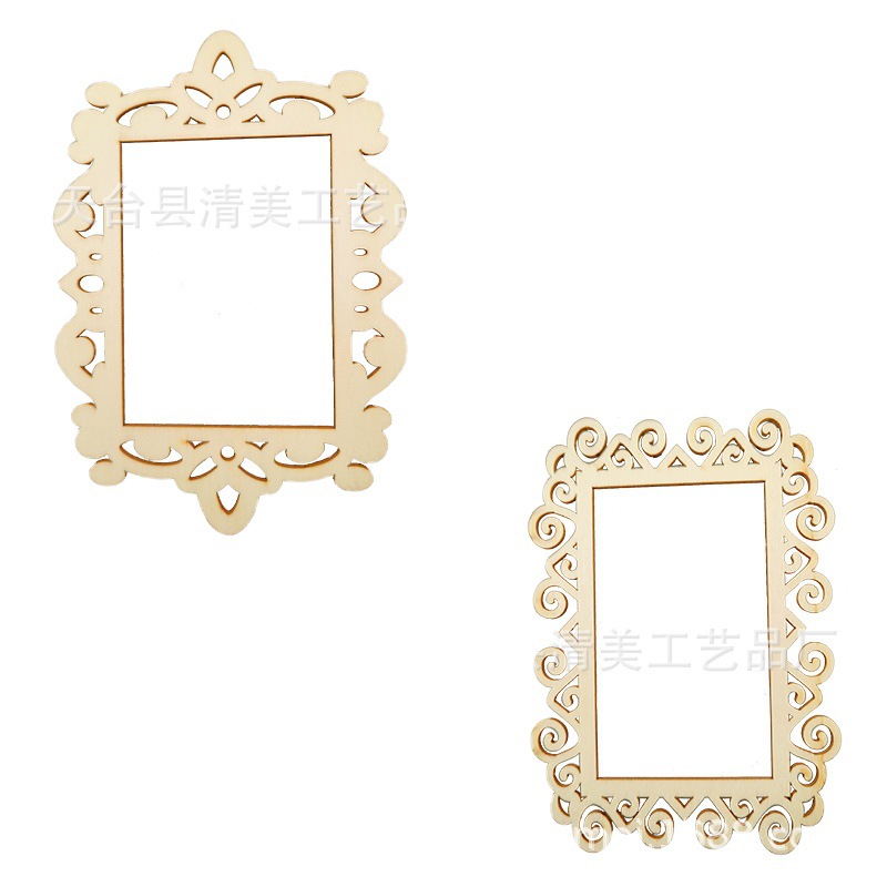 6 tipos de colgantes cuadrados de madera huecos, colgantes de rejas talladas huecas decorativos de madera, 6 piezas por paquete