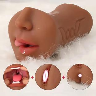 Cross-border hot three-channel famous device reverse mold double-headed aircraft Cup with nose male adult supplies factory direct supply