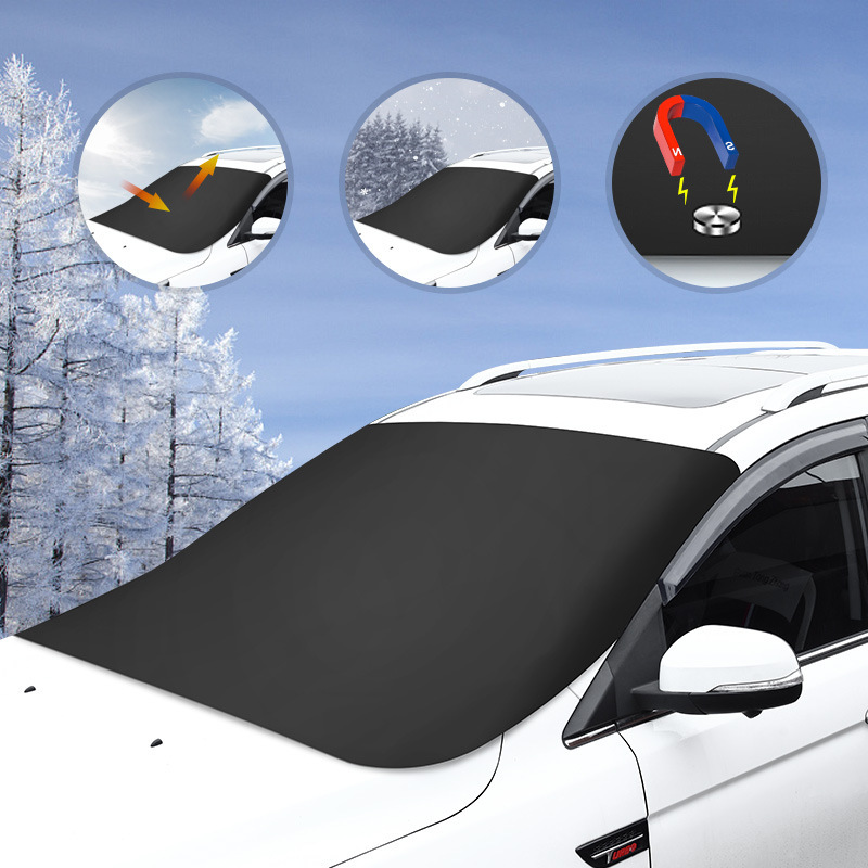 Cross-Border Labelable Silver-Coated Cloth Snow-Blocking Glass Cover to Cover Snow, Silver-Coated Cloth to Prevent Frost and Anti-Theft Car Windshield and Sunshade