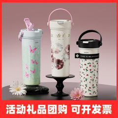 GOOM保温水杯子女生士2025新款大容量便携泡茶水分离吸管壶便携式