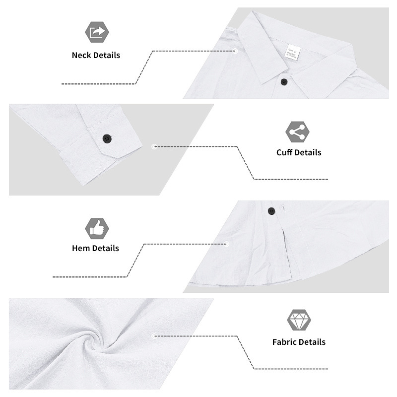 Herren Leinen Freizeithemd Und Hose Set Langarm Anzug_voghion.com