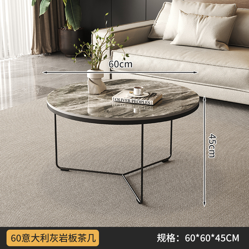 이탈리안 그레이 스톤 커피 테이블 (직경 60, 높이 45)