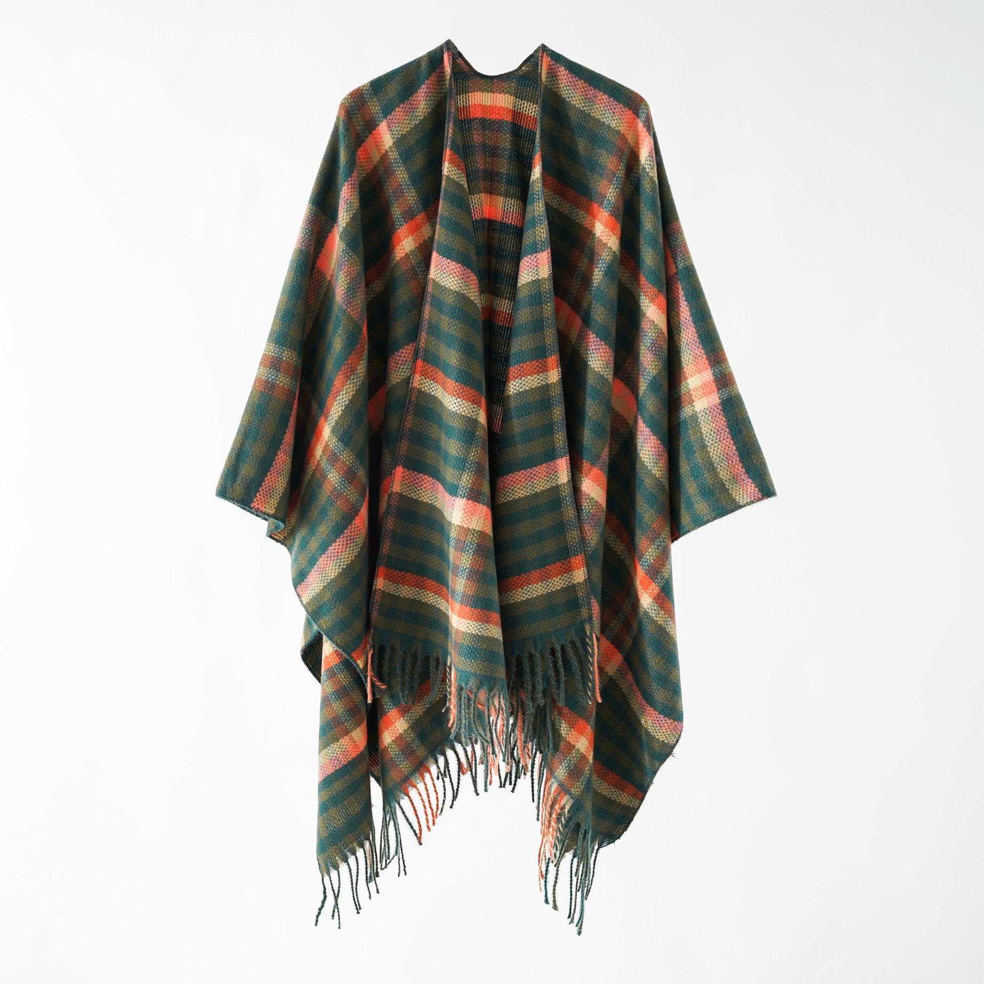 2023 nueva borla Plaid viaje foto del cabo versátil moda simple hombres y mujeres chal