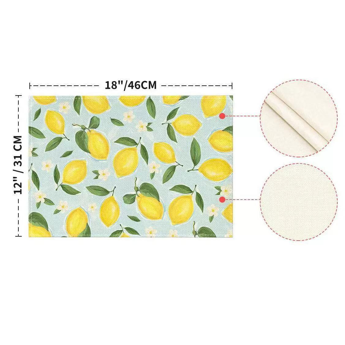 Cross-border temu Amazon Spring and Summer Placemats Fruit Lemon Placemats Seasonal Placemats for Party Kitchen