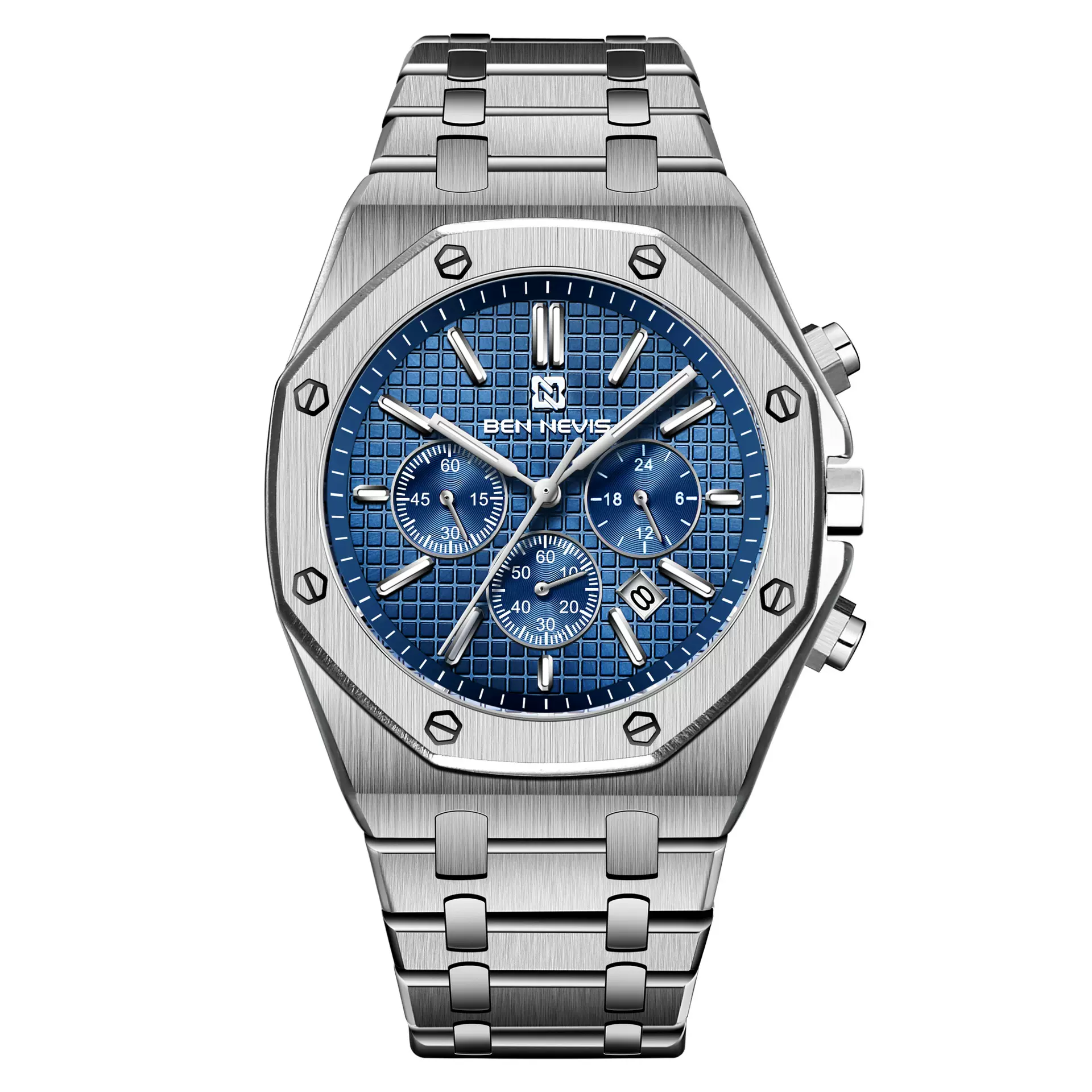 BEN NEVIS男士钢带日历表 时尚防水石英六针跨境手表男表BN6037G