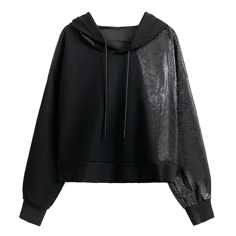 Estilo coreano casual con capucha abrigo corto para las mujeres primavera y otoño nuevo diseño de adelgazamiento flojo sentido nicho manga larga estilo occidental superior